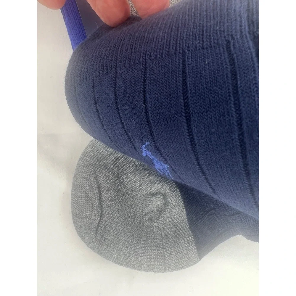 Polo Ralph Lauren Mens 3 Pack Dress Socks Blue Grey Navy Ribbed‎ Soft Touch NEW